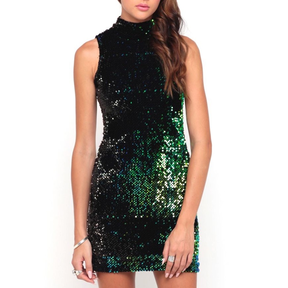 COPY - Motel rocks sequin turtleneck dress.